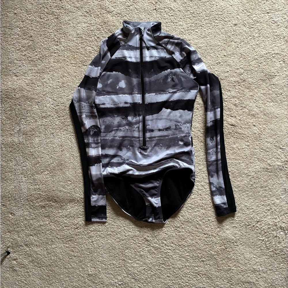 Striped Long Sleeve Swimsuit